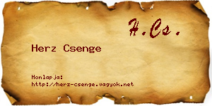 Herz Csenge névjegykártya